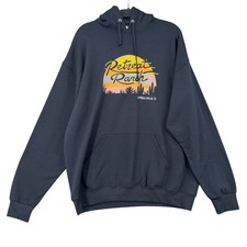 Jerzees Retreat Ranch Marble Falls TX Sunset Graphic Hoodie Black XL New