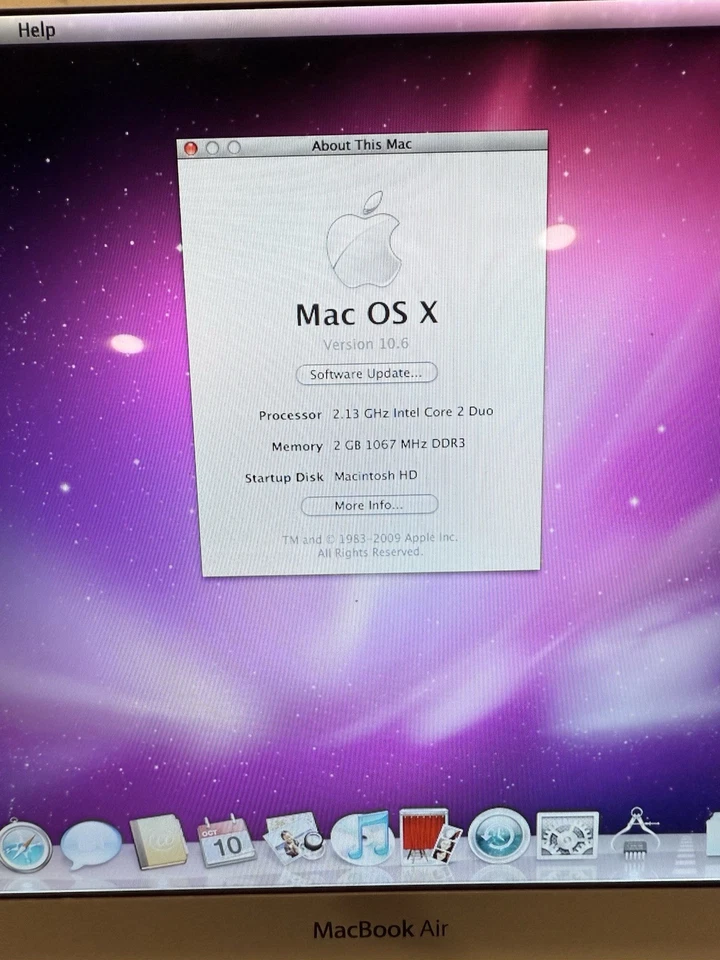 2009 Apple MacBook Air 13" A1304 1.86GHz, 2GB, 128GB SSD - Image 2 of 4