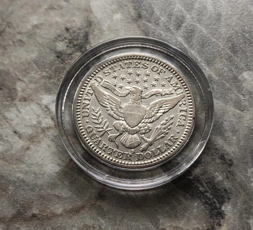 1907-S Silver Barber Quarter In XF Condition. Rare Date and Mint Mark. - Image 3 of 4