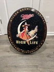 VTG Miller High Life Girl on the Moon Fiber Optic Neon Sign Rare New still w/box