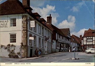 Spread Eagle Hotel Midhurst Sussex England vintage postcard p327