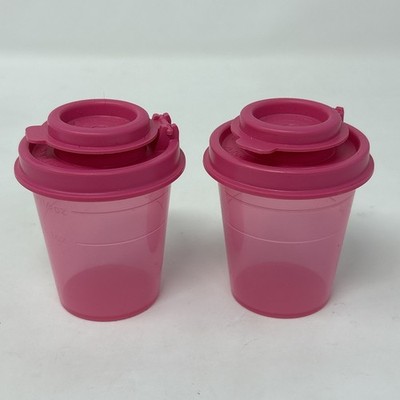 Tupperware SALT & PEPPER SHAKERS  Midget Mini Travel Berry Pink Color #2