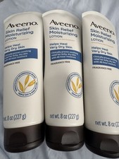 Aveeno Skin Relief Moisturizing Lotion 8oz Fragrance Free for Very Dry Skin 3 Pc