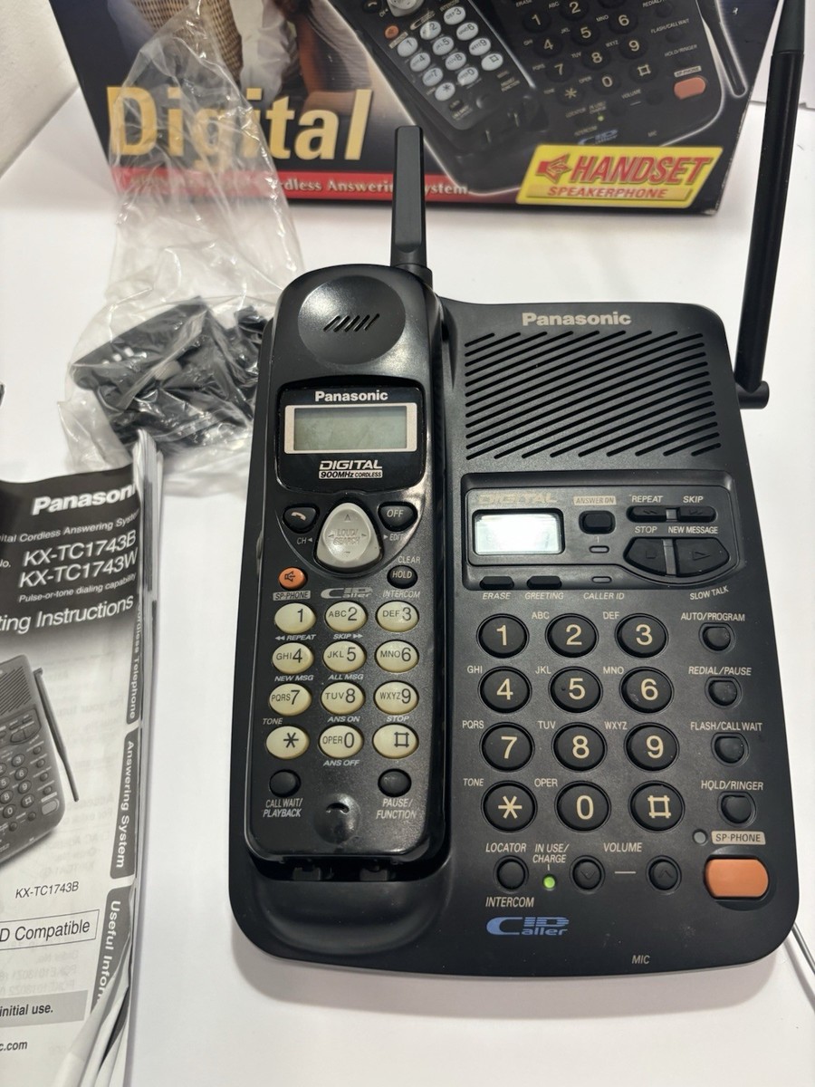 Panasonic KX-TC1743B 900MHz Cordless Phone Caller ID Answering