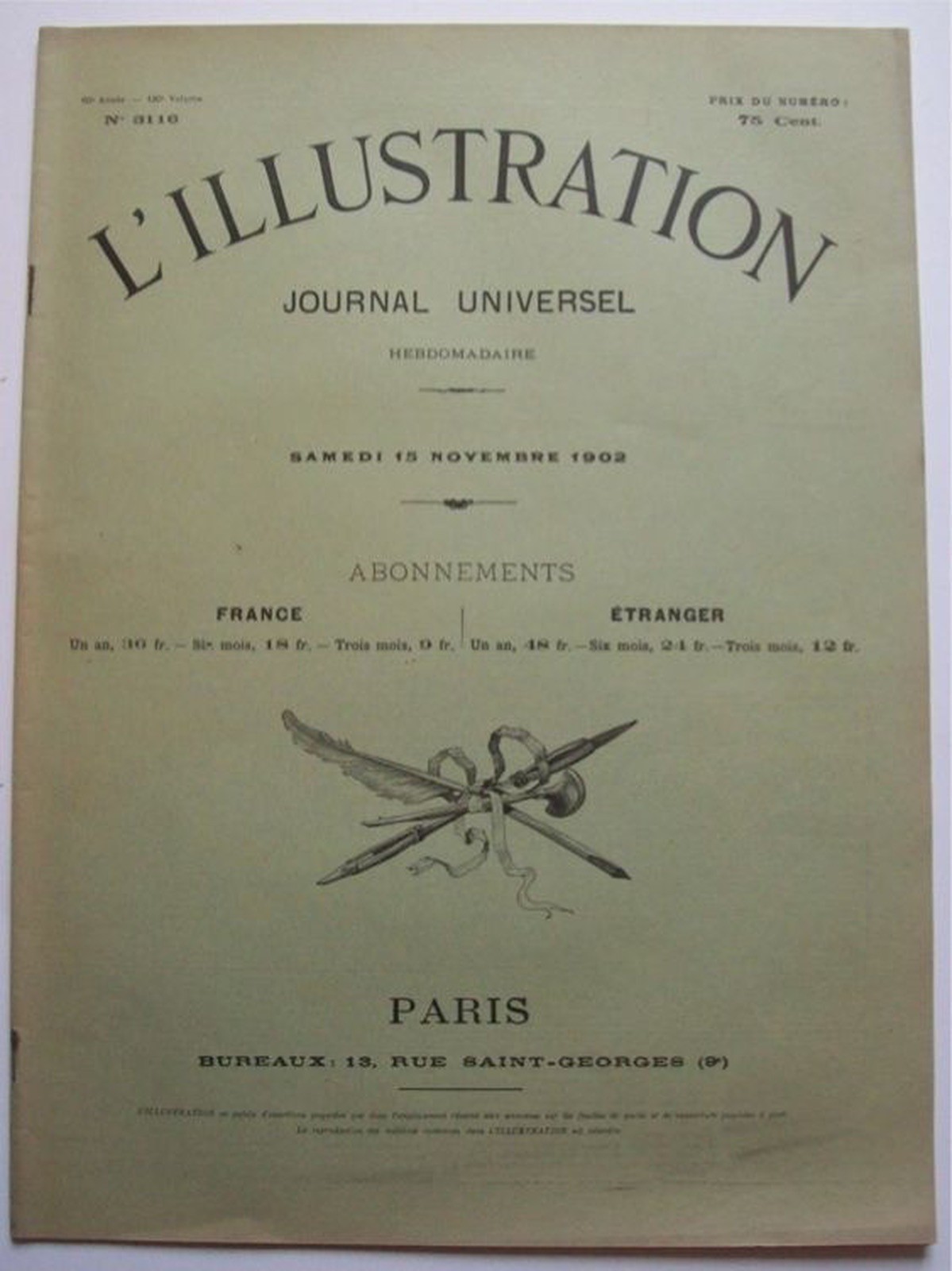 Revue L'Illustration N°3272 - 11 Novembre 1905 - Journal Universel (bon état)