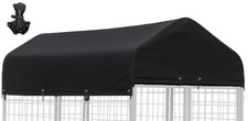 Outdoor Dog Kennel Cover 8'Dx4'W UV Resistant Waterproof Full Coverage for Do...