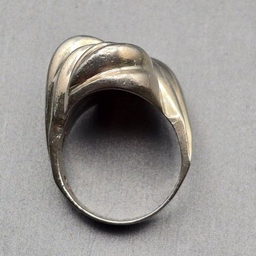 VTG Taxco Mexico Sterling Silver Ribbed Dome Ring Size 8 TF-42 Wide Band 20.08g - Picture 5 of 11