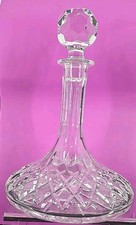 SHIP CAPTAINS Wine Liquor Decanter 10&rdquo;HEAVY Clear Cut Lead Crystal