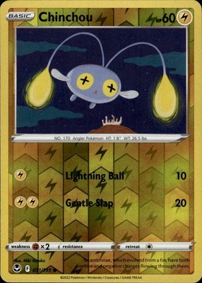 Chinchou 051/195 REVERSE HOLO Silver Tempest C NM Miki Tanaka Pokemon