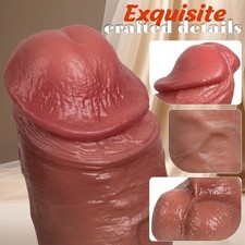 Huge-Dildo-2.28"-Thick-Girth-Dong-Large-Wide-Flesh-Realistic-Big-Giant-Cock-Fat