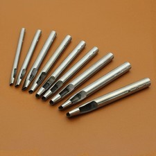 9 Size Oval Hole Punch Set for Leather 1.4mm-5mm, Carbon Steel Hollow Leather...