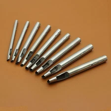 9 Size Oval Hole Punch Set for Leather 1.4mm-5mm, Carbon Steel Hollow Leather...