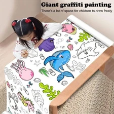 Children'S Drawing Roll Sticky Color Filling Paper Graffiti Scroll Coloring Pape