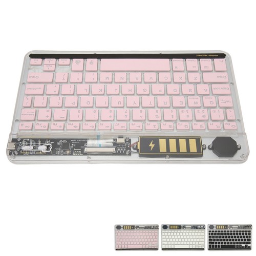 10in Transparent Wireless BT Keyboard Multi Device Connect Backlight Ultra Th CB - Bild 3 von 33