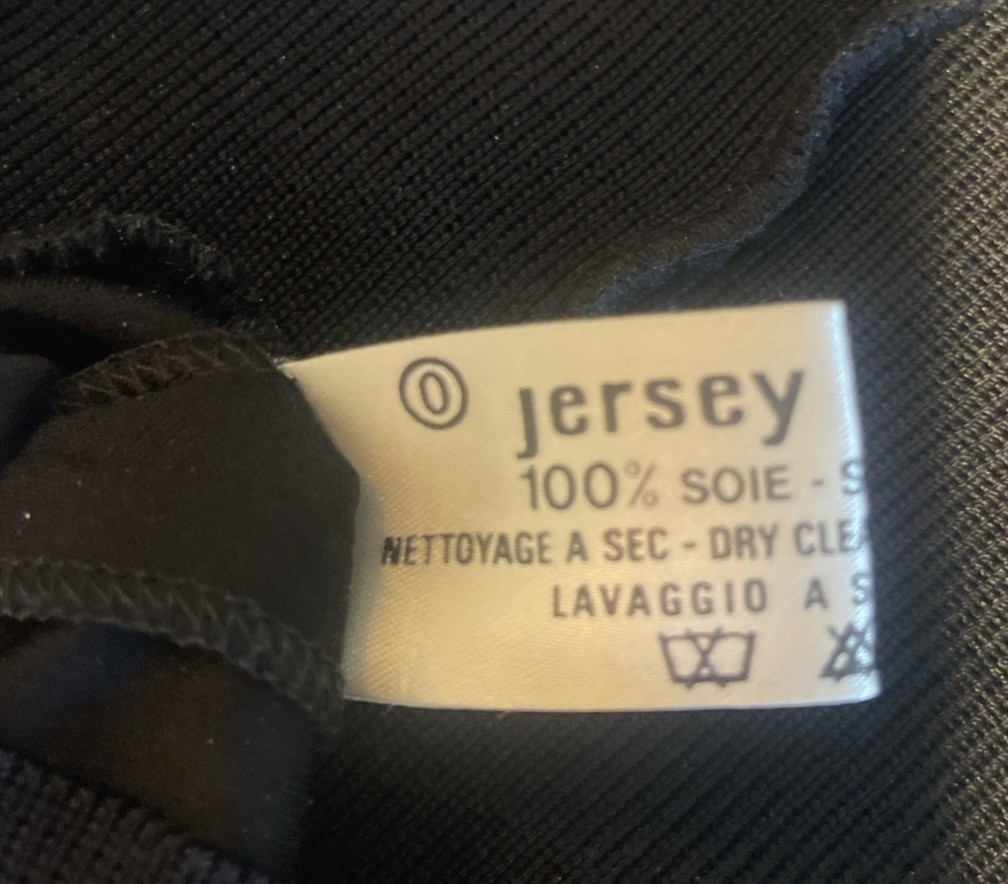 LEONARD Paris Black/Lavender Floral Silk Mikado Knit Cuffs Blouson Top~XS~EUC