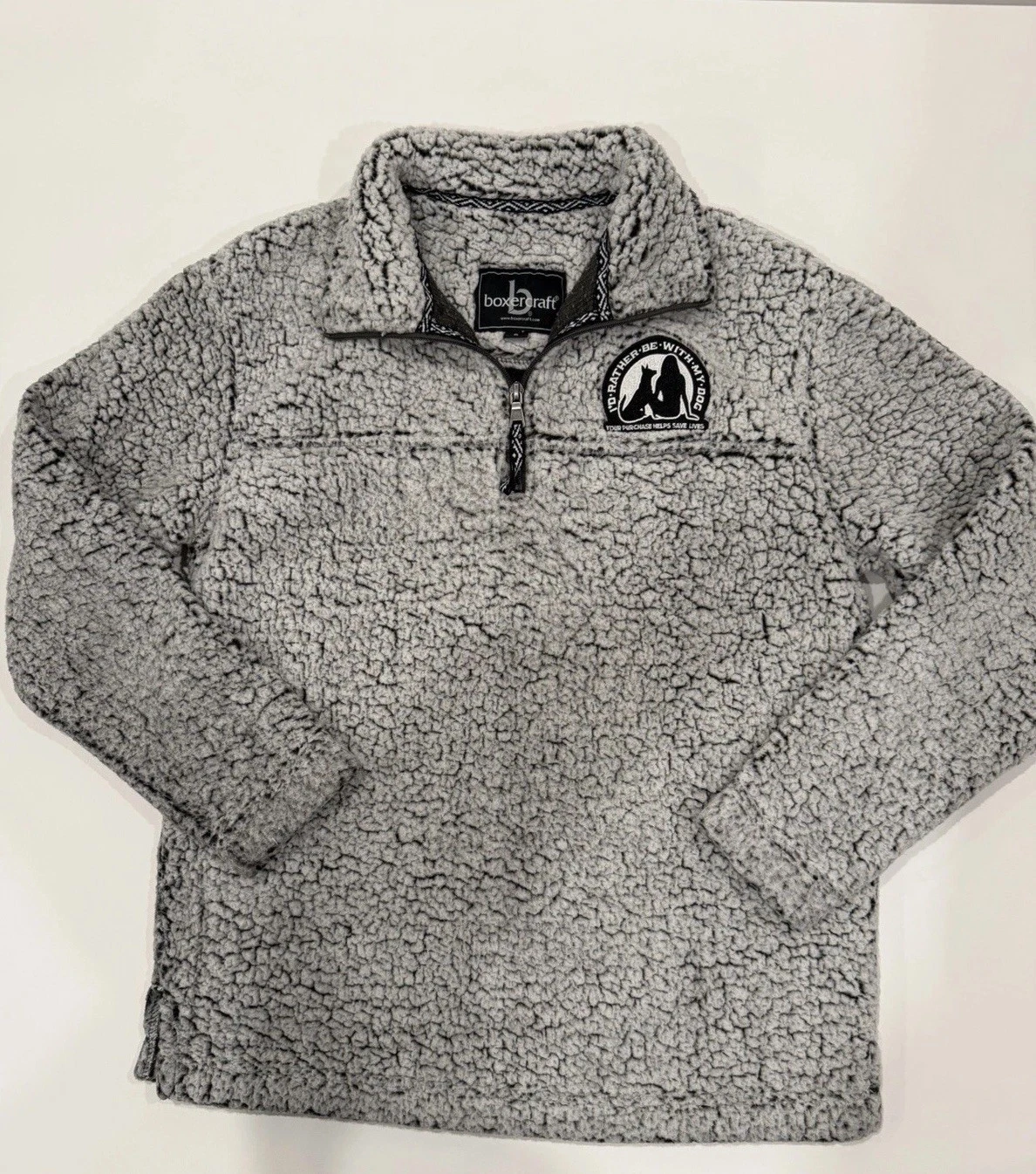 Boxercraft Sherpa Fleece Pullover Quarter Zip Gray Men’s Jacket