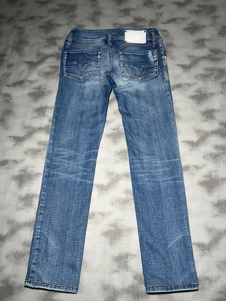 Diesel Matic Jeans Women Size 26x28 Blue Stretch Denim Low Rise Slim Straight - Image 2 of 4