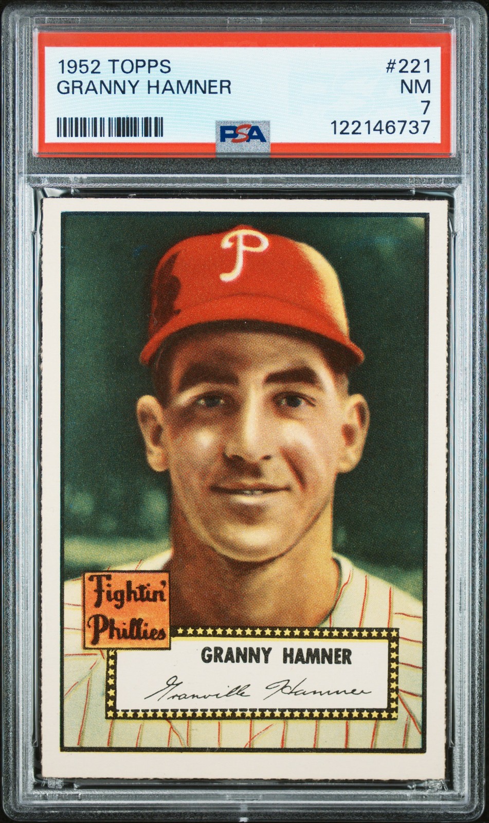 1952 Topps #221 Granny Hamner PSA 7 Near Mint!!