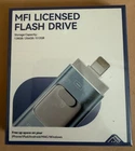 ROSPE MFI Licensed Flash Drive 128GB, Lighting/USB C/iPhone/Android/PC USB 3.0