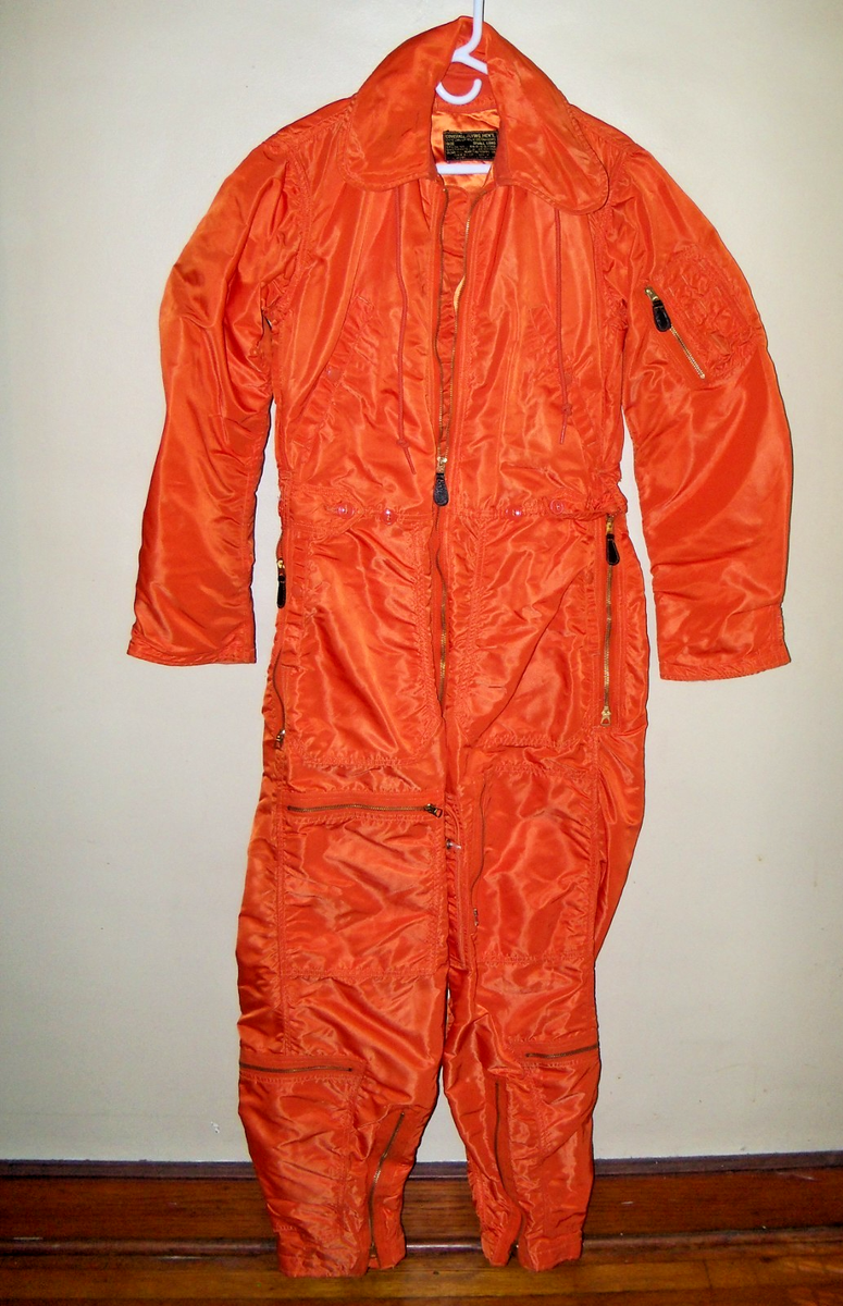 60's U.S.A.F ◎SUIT FLYING MAN'S フライトスーツ Vintage 1960 USAF Men's Flying Coverall CWU-1/P Hooded Orange