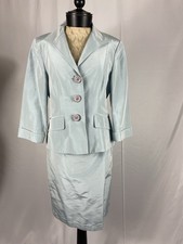 Lafayette 148 New York Size 8 Light Green Summer Skirt Suit