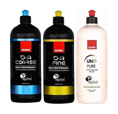 Clean Garage Rupes Combo Kit, 3x1L Bottles | Coarse, Fine, Ultrafine Polishin...