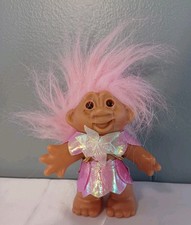 DAM 2005 Trolls 5" Doll Forest Petal Dress Fairy Sparkly Butterfly Pink Hair VTG