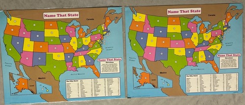 Vintage 1991 Frank Schaffer Continents, States, World, And Reading A Map Posters - Picture 6 of 9