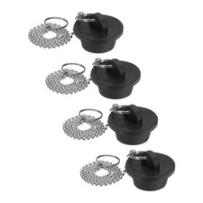 4Pcs Tub Stoppers Rubber Bathtub Stoppers 1-1/8" Black