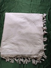 Antico Copriletto In Piquet Di Cotone Con Bordo Ad Uncinetto Cm 220x210