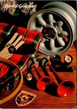Porsche Car Accessories Steering Wheel Horns Gloves Wheel Stamp Vintage Postcard