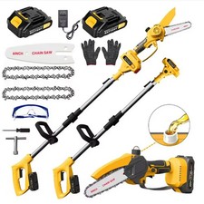2 in 1 Cordless Pole Saw & Mini Chainsaw 6 inch Brushless Electric Chain Saw US