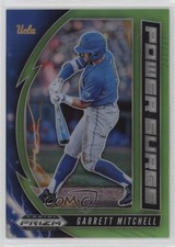 2020 Panini Prizm Draft Picks Power Surge Lime Green /75 Garrett Mitchell 0q3