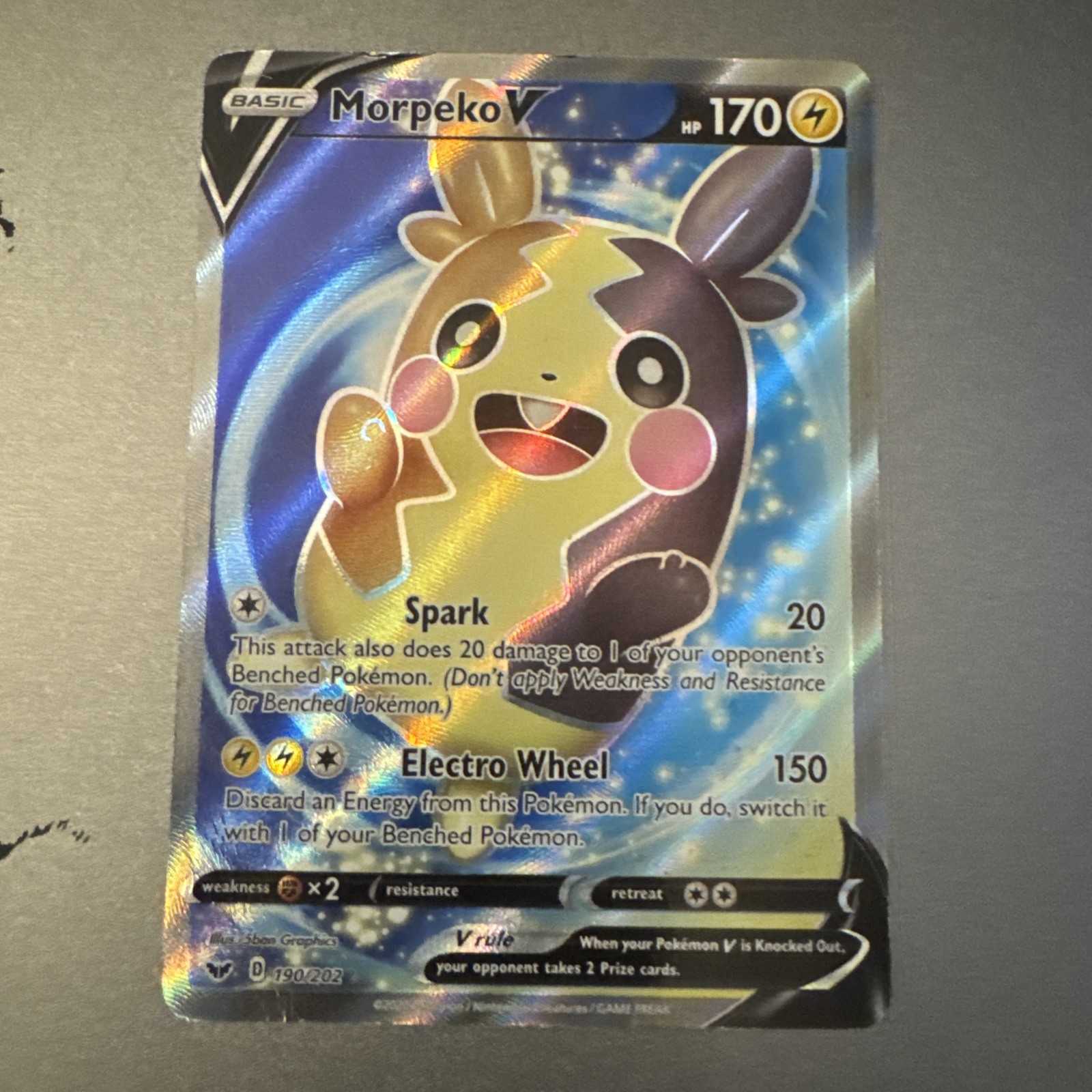 Morpeko V (Full Art) 190/202 Swsh01: Sword & Shield Holo