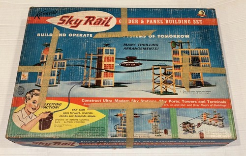 Vintage 1963 EMPTY BOX Kenner Sky Rail Girder Panel Toy Set #17 Bargain Town Tag
