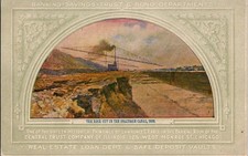 VTG Postcard The Rock Cut in the Drainage Canal, 1899, Painting by Lawrence C E