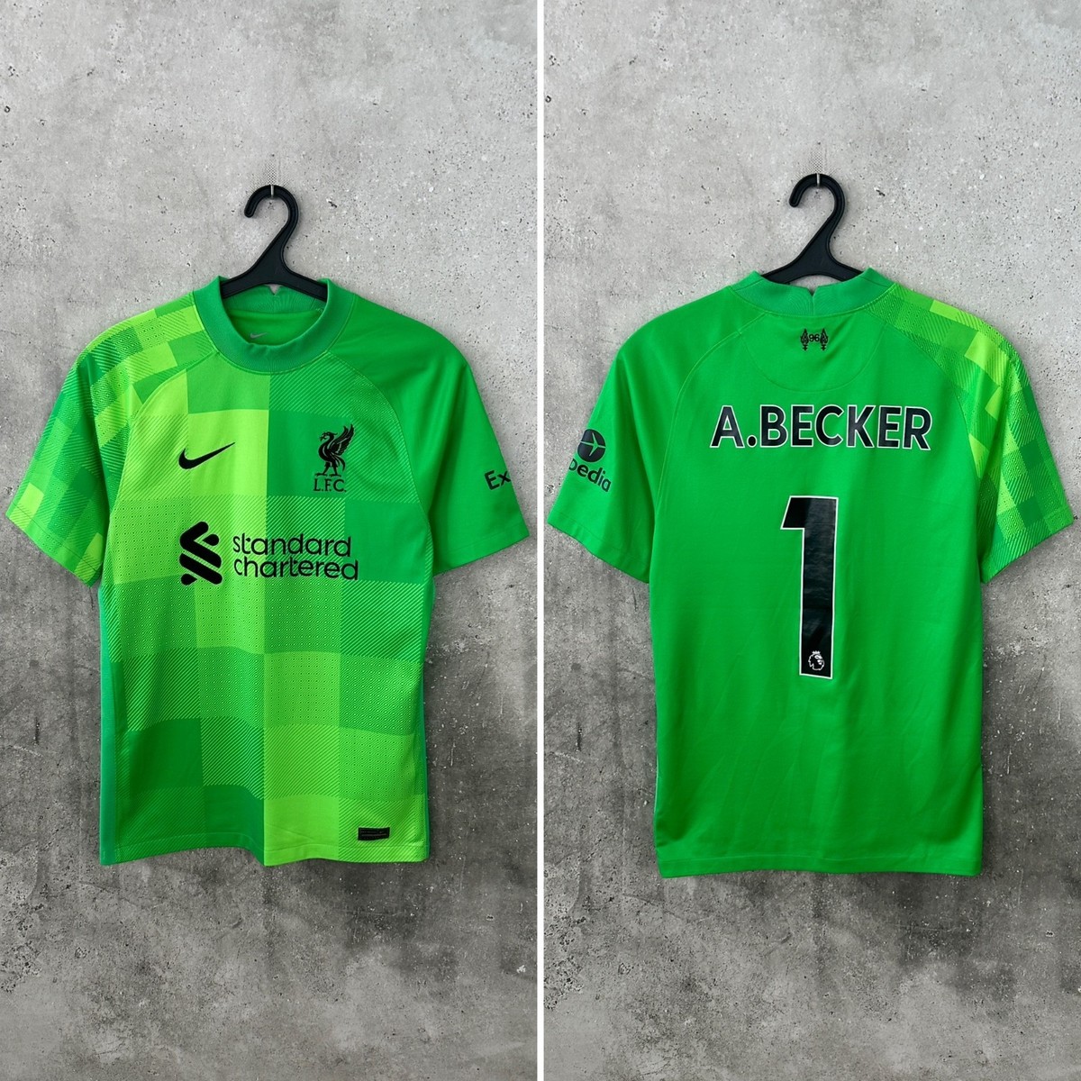Liverpool A. BECKER 1 シャツ M 20/21 2020-21 Liverpool GK S/S Shirt A.Becker #1 - 9/10 - (M)