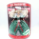 Happy Holidays Barbie Doll 1995 Mattel Green Dress New in Red Box