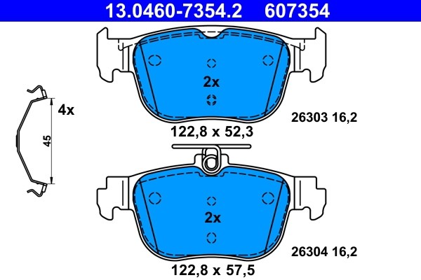 13.0460-7354.2 ATE Brake Pad Set, Disc Brake for Audi, Cupra, Ford, Seat