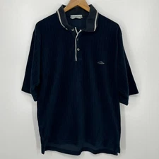 Quicksilver Corduroy Polo Shirt Men's Size L Black Vtg 90s Surf Oversized
