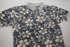 Vintage Ocean Pacific OP Polo Floral Shirt Mens Medium Hawaiian AOP Surf Y2K