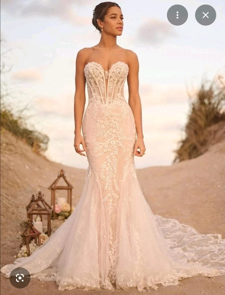 mermaid dressing V-Neck Mermaid Sleeveless Beading Sweep Train Prom Dress