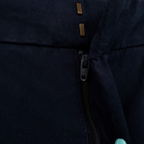 Vecchio pantalone navy donna 18 più blu navy vita alta pixie segreto tasche lisce - Foto 4 di 13