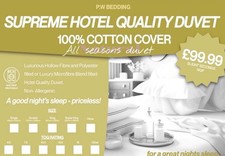 100% CRISP COTTON SUPER KING 13.5 TOG ALL SEASONS DUVET 1 X 9 & 4.5 TOG B523