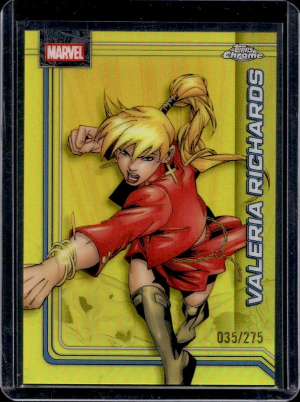 2026 Topps Chrome Marvel Comics Valeria Richards Yellow Refractor #/275