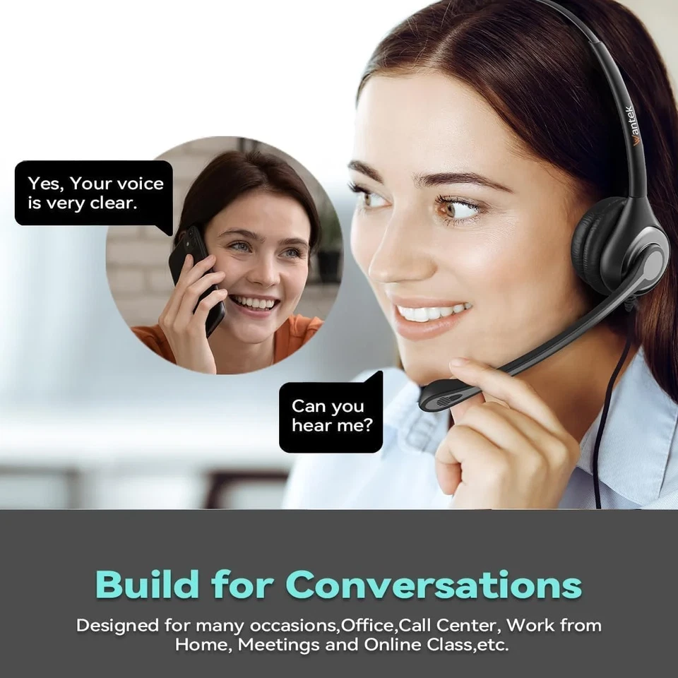 Wantek Headsets 3.5mm to USB to Type-C Microphone Earphone for PC/Laptop/Phone - Image 3 of 4