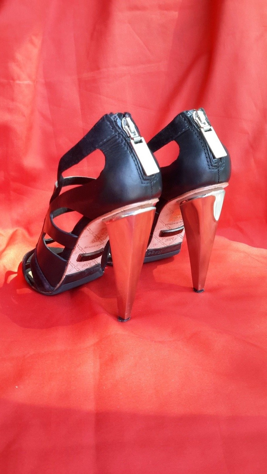 Women's High High High Heel Black Leather Open Toe L.A.M.B. shoes Size 8.5 M 58537a Women's High High High Heel Black Leather Open Toe L.A.M.B. shoes Size 8.5 M 58537a