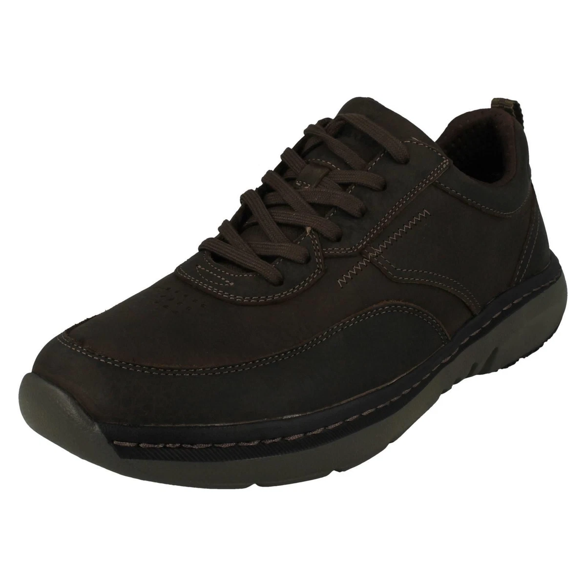 MENS CLARKS LACE UP LEATHER SLIP RESISTANT LIGHT WEIGHT SHOES CLARKSPRO LACE