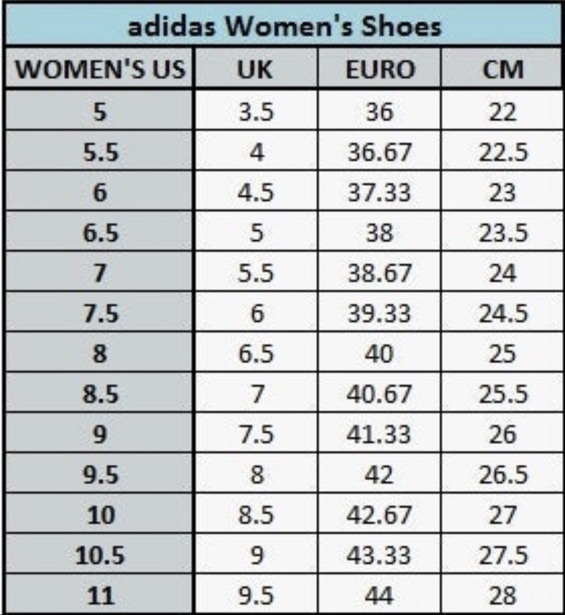 Adidas Size 11 Mens Shoes Conversion To Women's Adidas Shoe