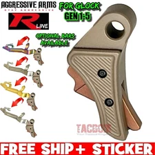 AGGRESSIVE ARMS FDE COPPER TRIGGER ALUMINUM GL0CK 17 19 23 26 43x GEN 1 2 3 4 5